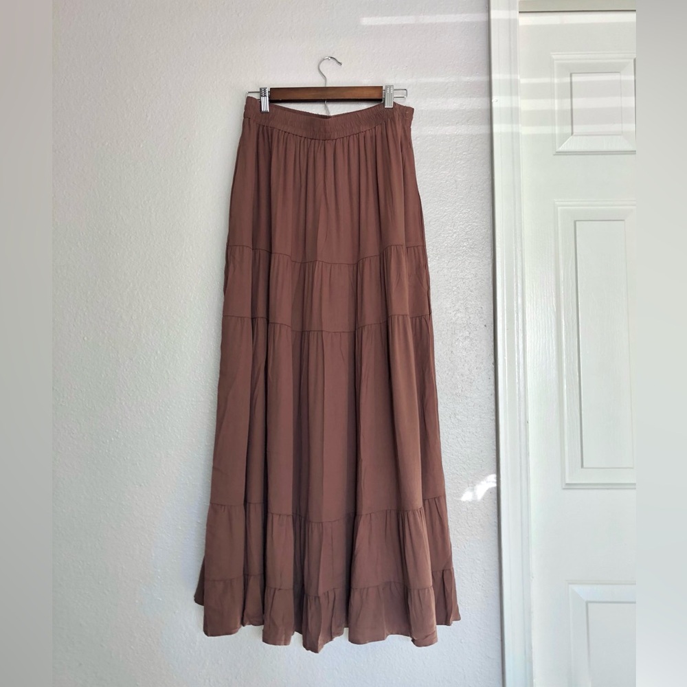 NWT Brown Maxi Skirt With Pockets - Picture 10 of 10